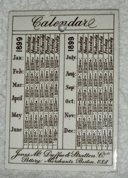 1899 Wedgwood Calendar Tile: Washington Elm