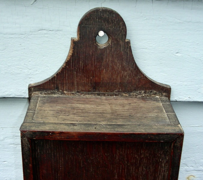 Hanging Slide-Lid Mahogany Candle Box c1820