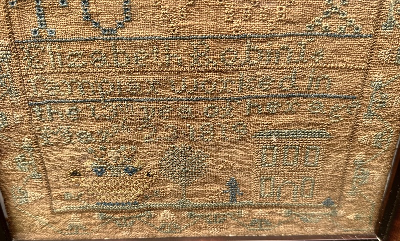 Elizabeth Robins Sampler w/ House 1819