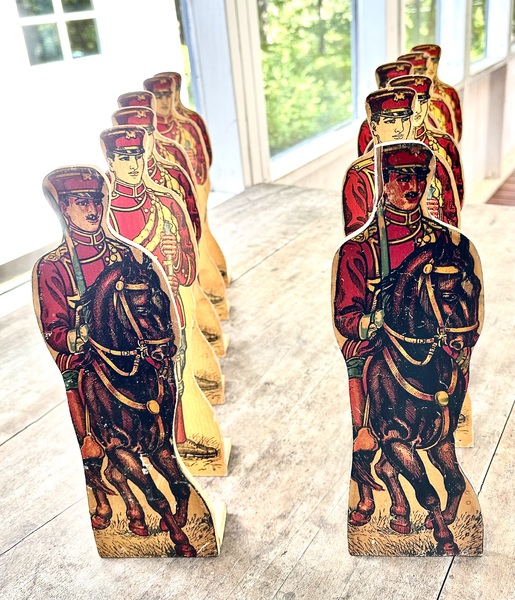 12 Large Cardboard Soldiers w/Stands 19th C.