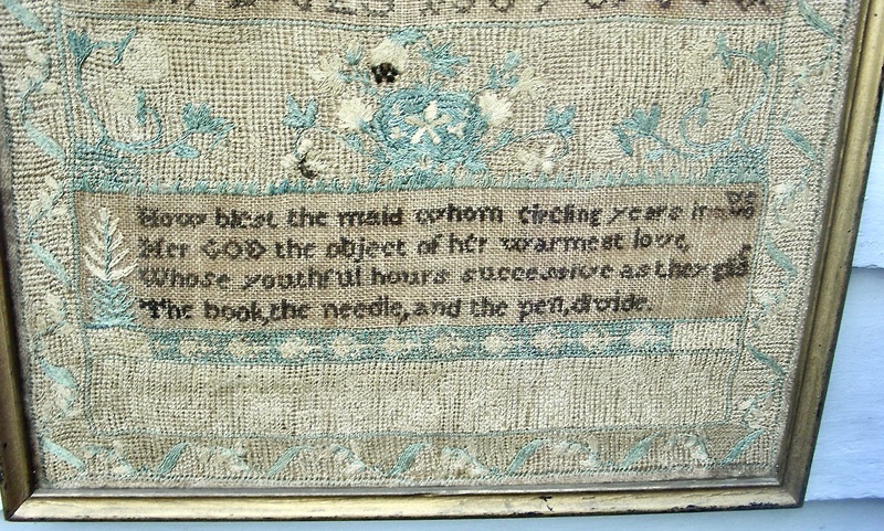 Small Cross Stitch Sampler w/ Verse c.1820