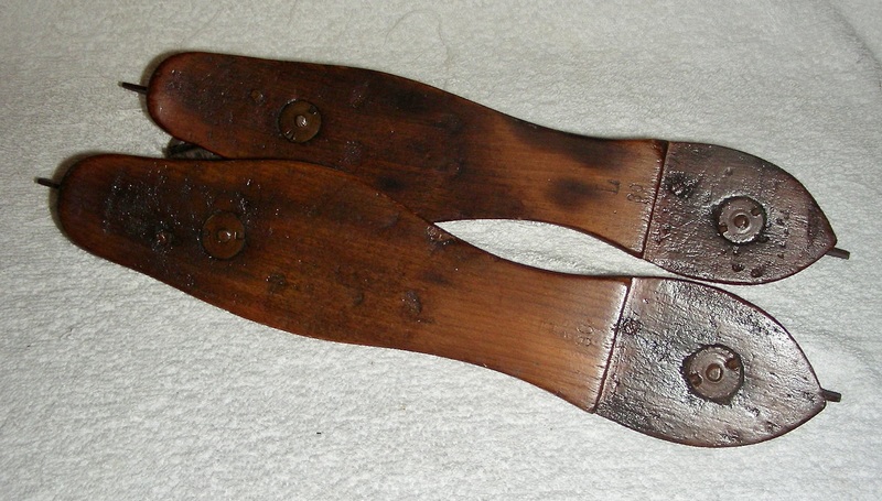 Pair of Wooden Ice Skates