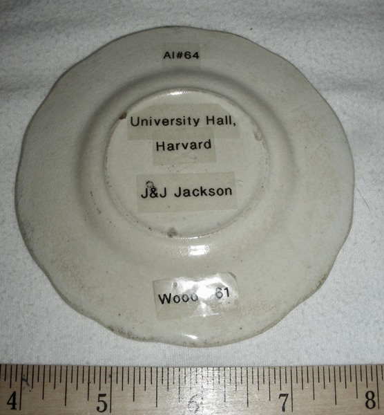 American Hist. Staffordshire Cup Plate: Harvard