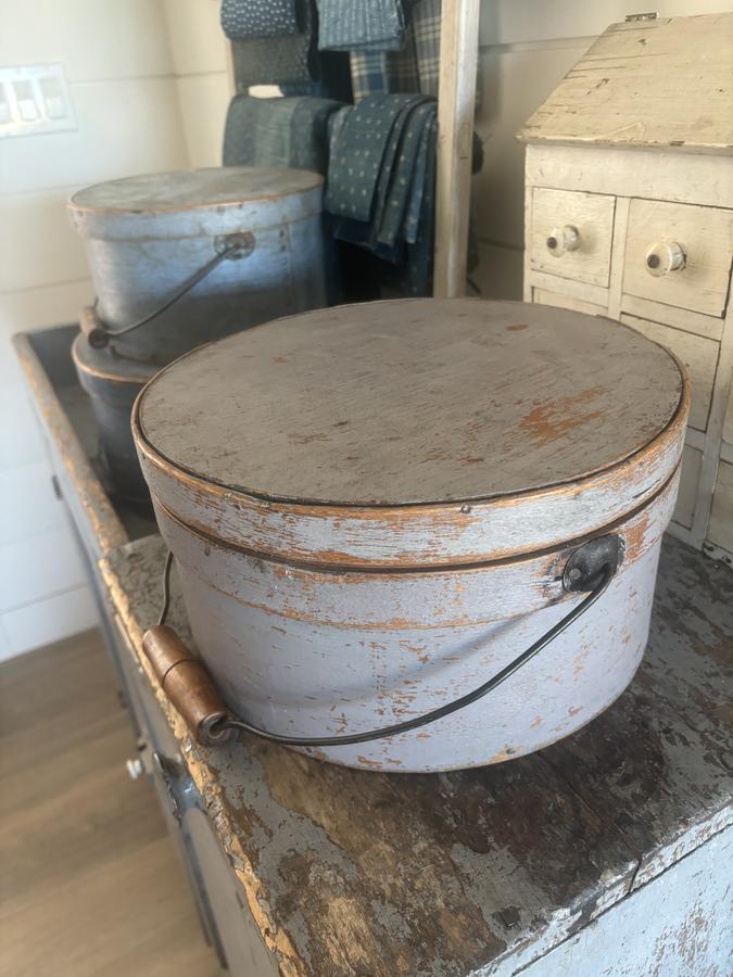 19th Century Orig. Paint Bail Handled Pantry Box