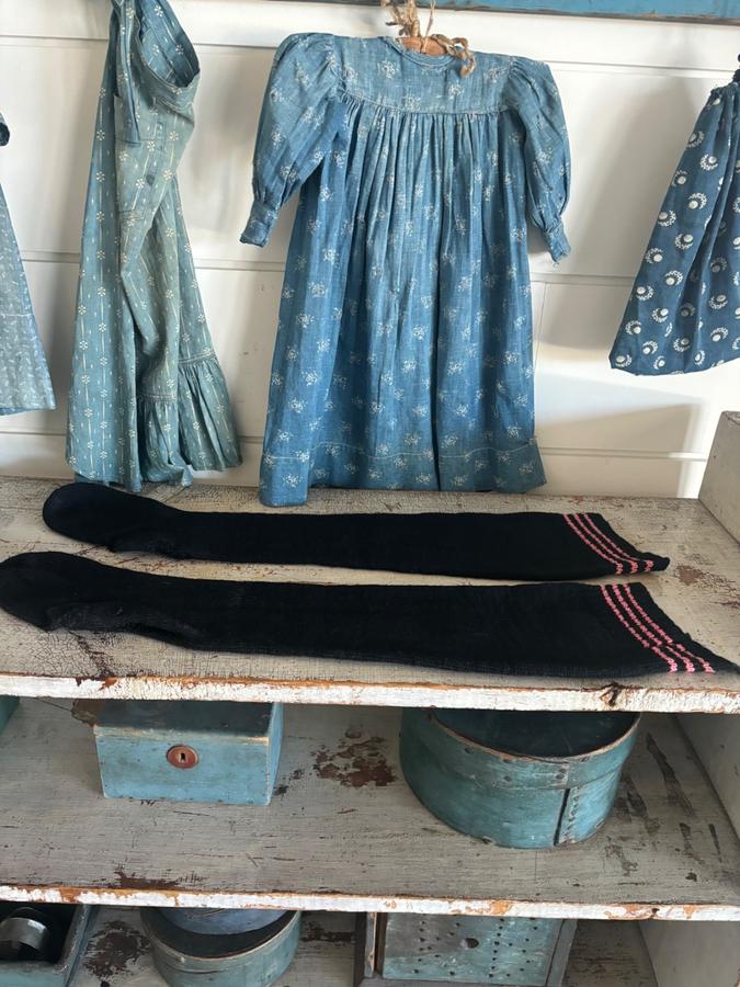 Antique Pennsylvania Amish Wool Child Stockings