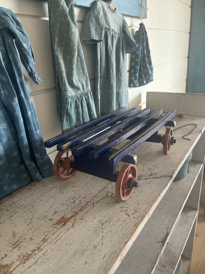 19th Century Original Paint Wood Horse Wagon