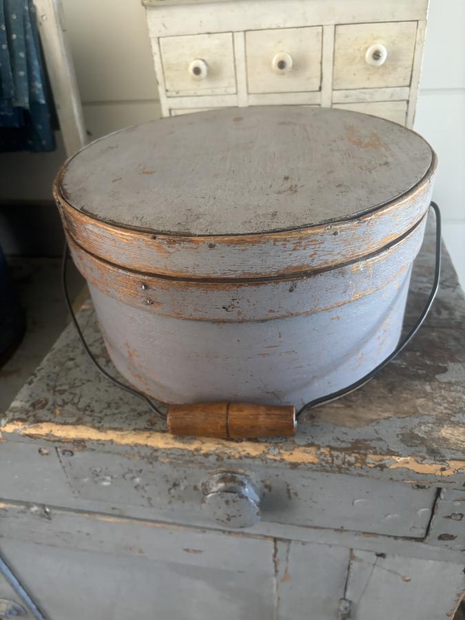 19th Century Orig. Paint Bail Handled Pantry Box