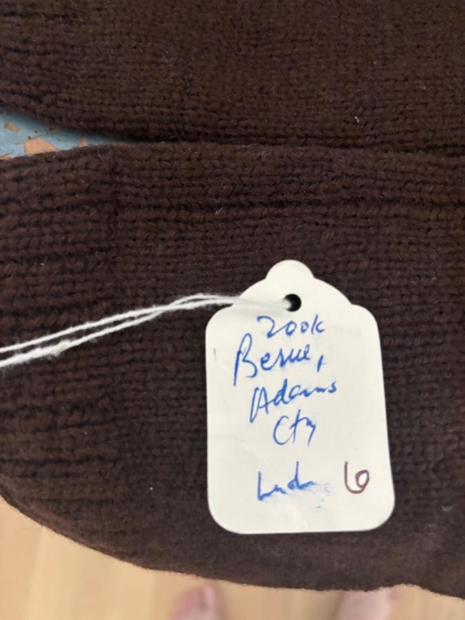 Antique Amish Long Brown Wool Stockings Zook Berue