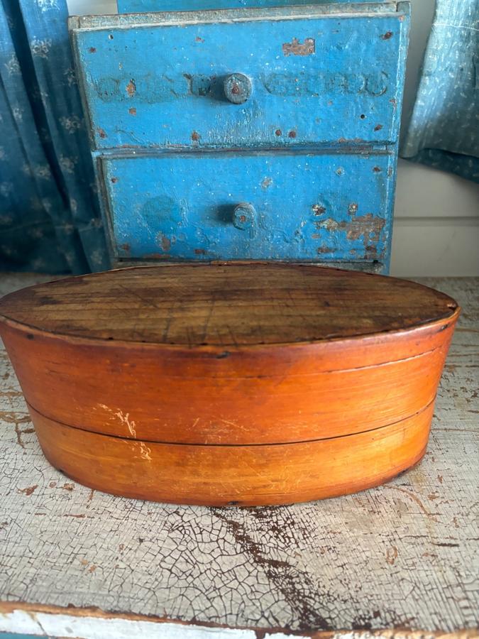 19th Century Oval Wood Pantry Box