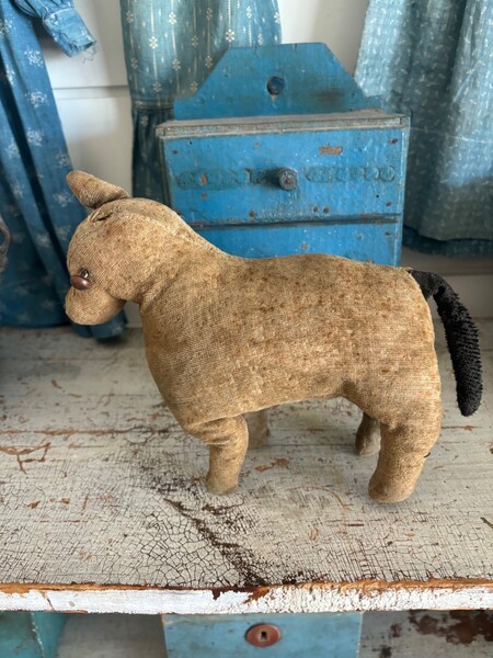 Antique Amish Pennsylvania Fabric Horse Folk Art