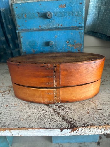 19th Century Oval Wood Pantry Box