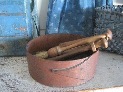 Antique Shaker Orig. Red Paint Wood Measure