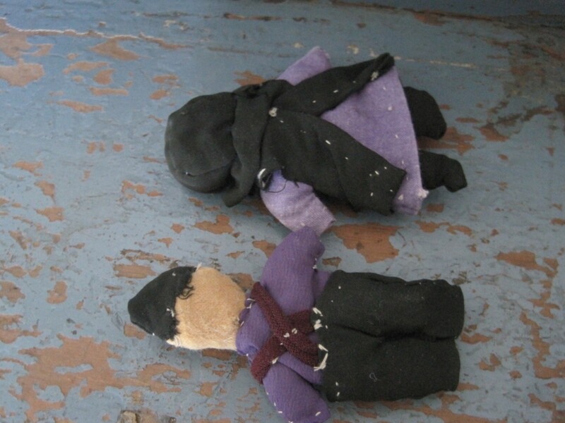 Two Vintage Ohio Amish Cloth Church Rag Dolls