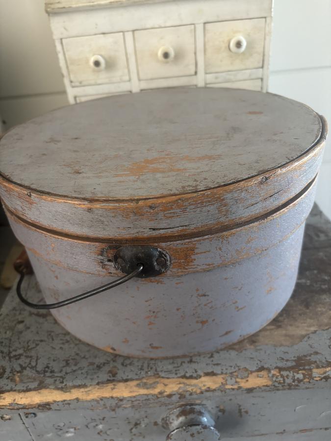 19th Century Orig. Paint Bail Handled Pantry Box
