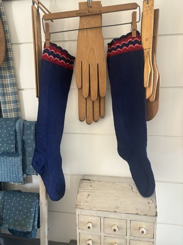 Circa 1920's Pennsylvania Amish Wool Long Stocking