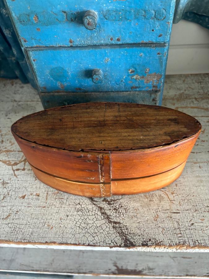 19th Century Oval Wood Pantry Box