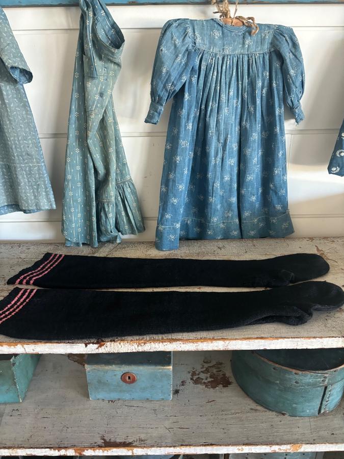 Antique Pennsylvania Amish Wool Child Stockings