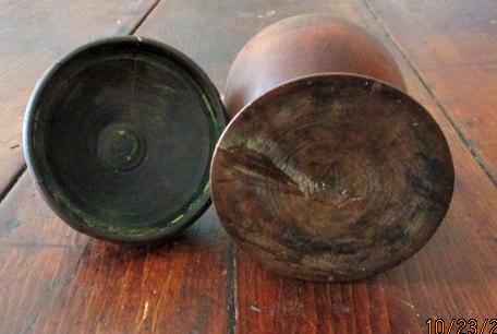1700-1800 American Wood Sugar Bowl, Acorn Finial