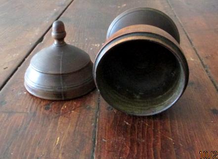 1700-1800 American Wood Sugar Bowl, Acorn Finial