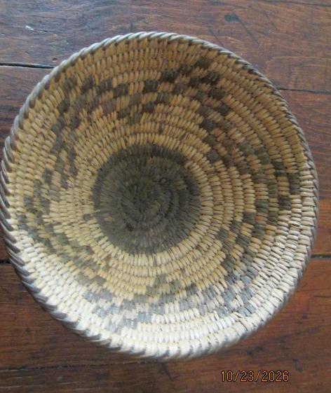 Mid Century Tohono O'Odham Basket On A Pedestal