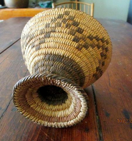 Mid Century Tohono O'Odham Basket On A Pedestal