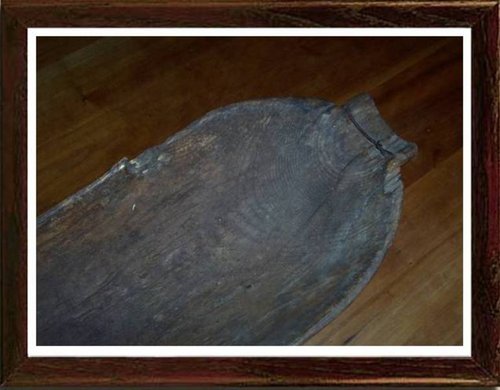 hand carved early trencher with spout