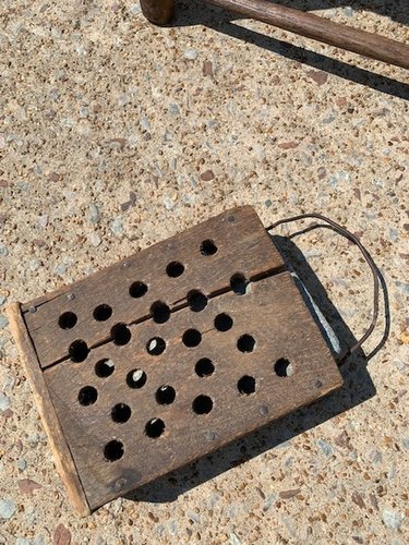 soapstone foot warmer/wooden sleeve
