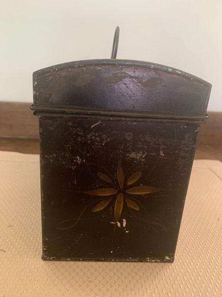 late 19th c. painted toleware domed box