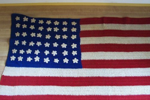 48 stars crocheted American Flag