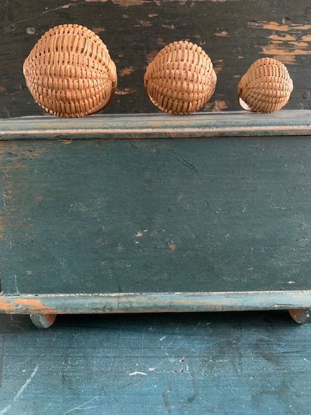 3 american made fine splint miniature baskets