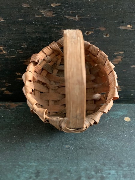 Early, american made miniature buttocks basket