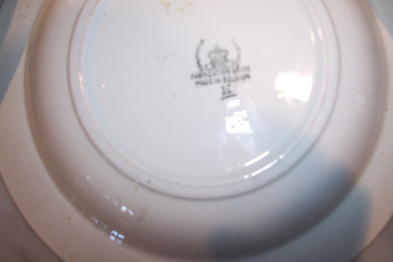19th c. stick spatter ceramicware soup bowls (5)