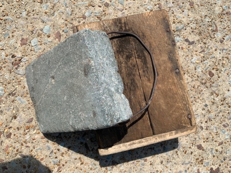 soapstone foot warmer/wooden sleeve