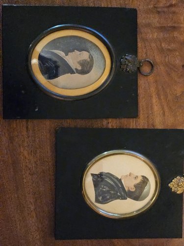 Choice of early watercolor and pencil portraits of
