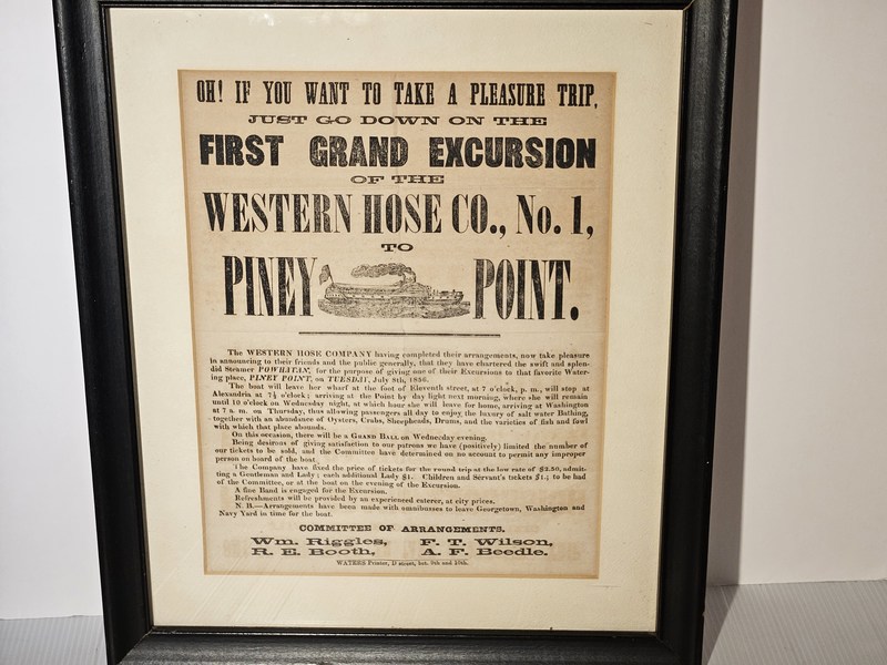 Powhattan Steamboat Excursion Advertising Broadsid