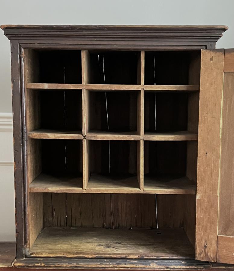 Antique 18/19th C Recessed Panel Hanging Cupboard