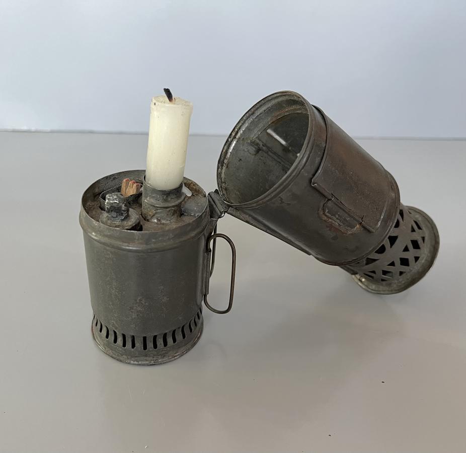 19th Century Tin Travel Candle Light