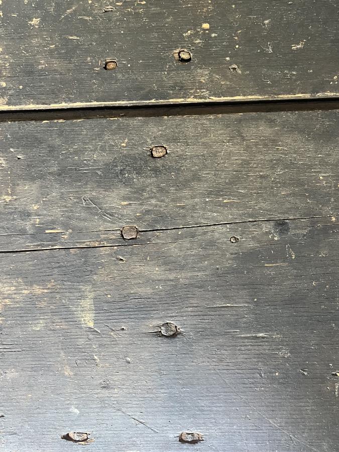Late 18th/ Early 19th C Black Bench Rosehead Nails