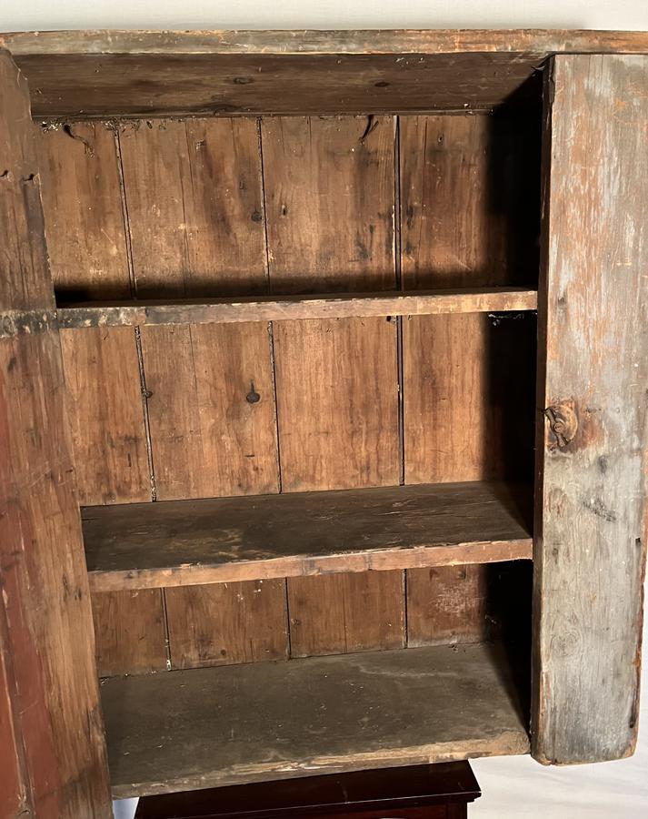 Early19th Century Raised Panel Gray Paint Cupboard