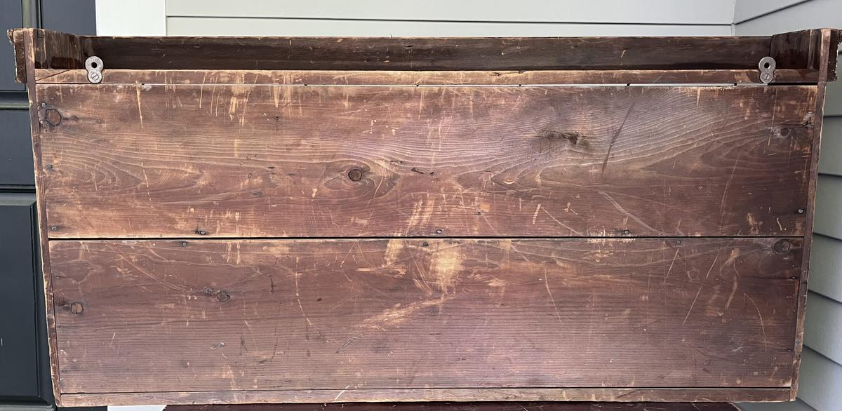 Shallow Early 19th C Hanging Shelves Blue Paint