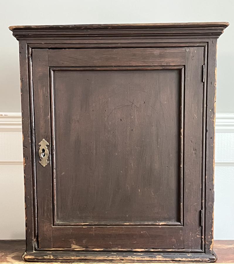 Antique 18/19th C Recessed Panel Hanging Cupboard