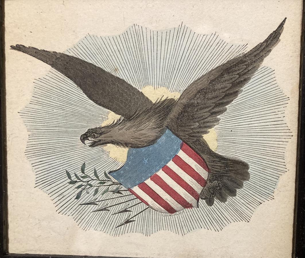 Eagle with shield engraving