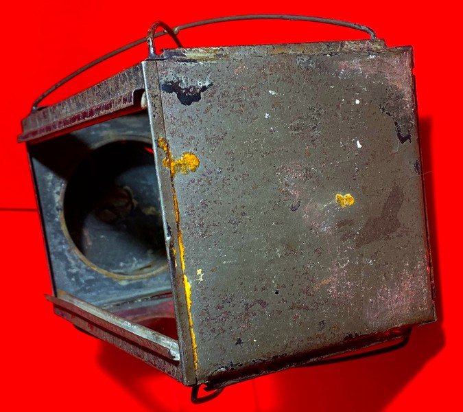 22-229. Barn Lantern with 3 glass panels