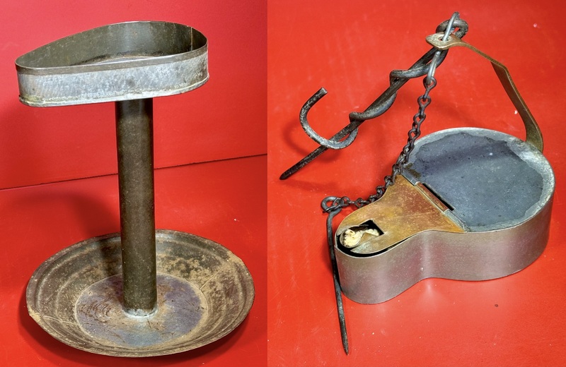 24-215. Betty lamp and tin lamp tidy