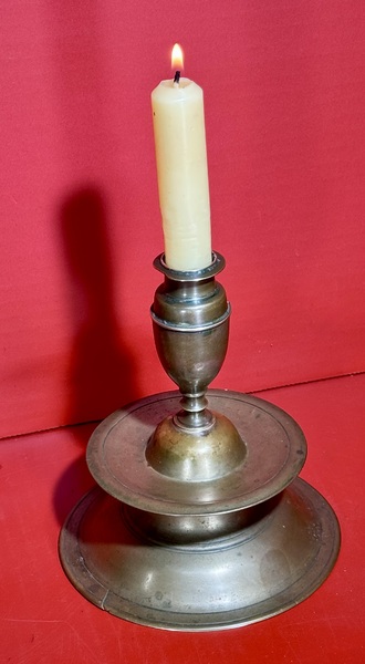 25-009. A Continental Brass "Capstan" Candlestick