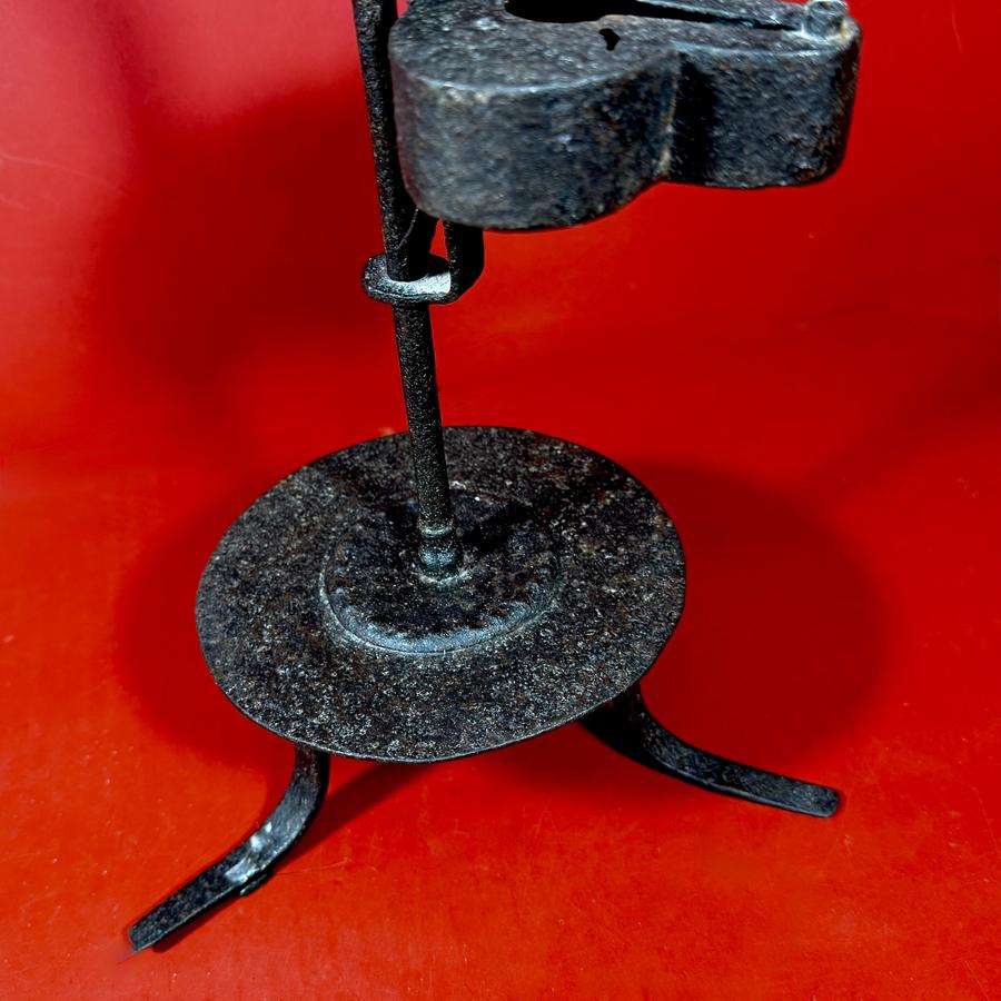 26-056 Wrought Iron Fat Lamp & Candle Socket