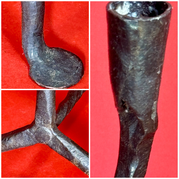 24-246. Wrought Iron, Double Candle Table Lamp.