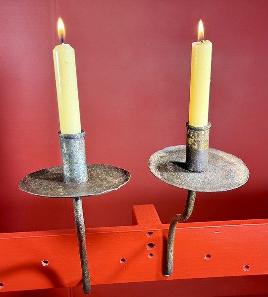 24-241. A Pair of Spiked Single Candle Sconces