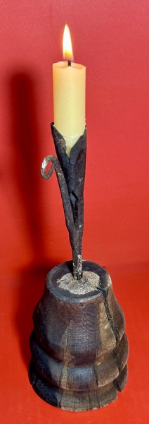 25-039 Early Hand-Wrought Iron Candle Socket