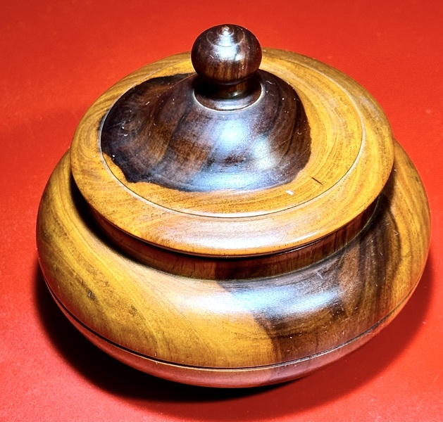 24-023. Treen hard wood jar